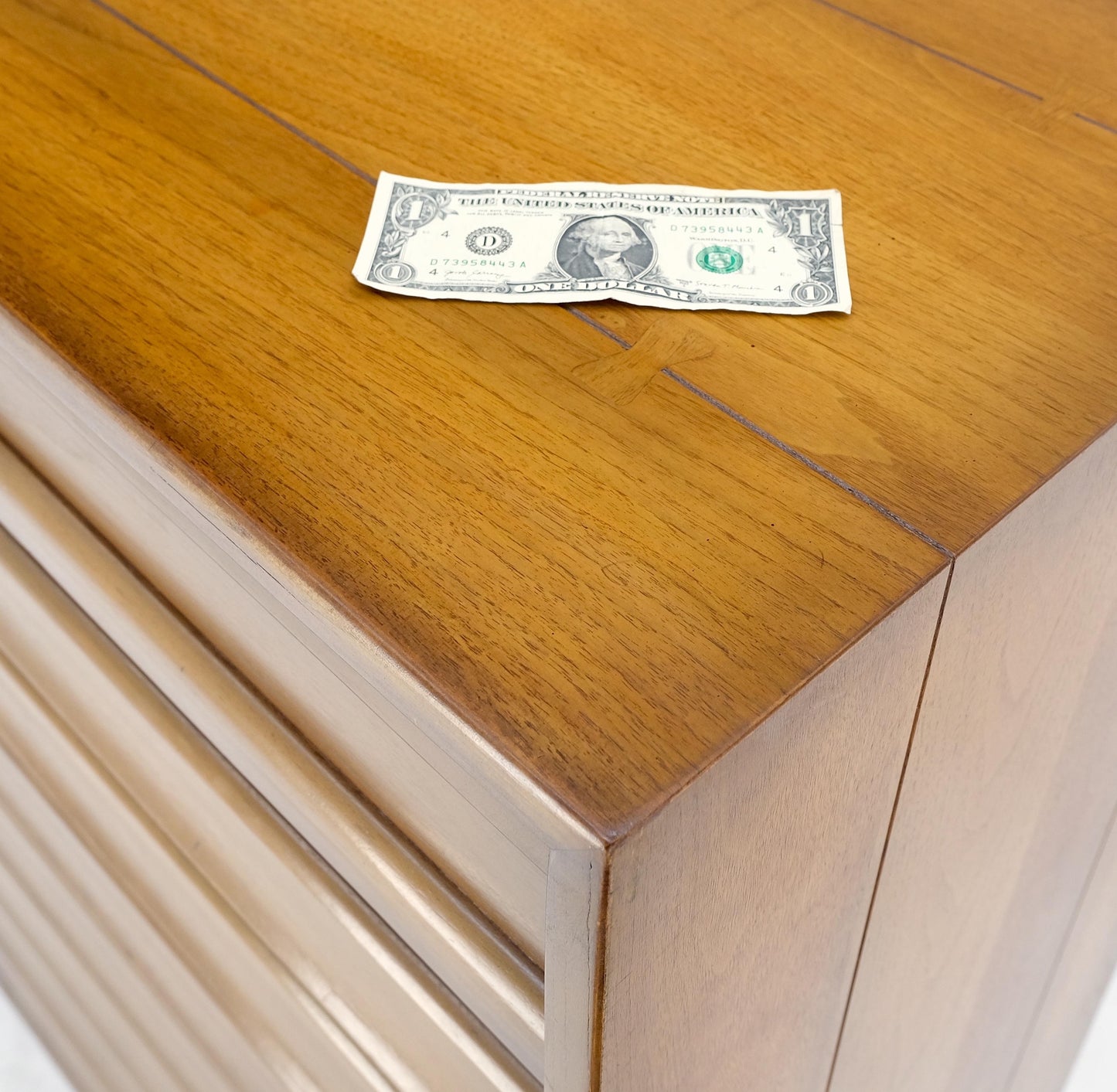 EstablishedLines American Mid-Century Modern Light Walnut 5 Drawers High Chest Dresser Mint!