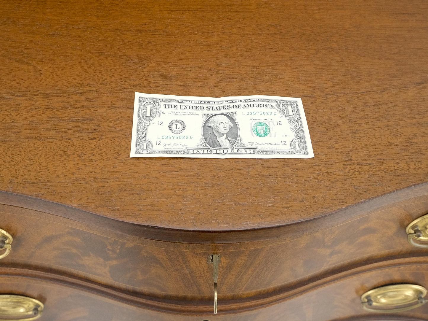 EstablishedLines Councill Two Drawer Double Door Serpentine Front Mahogany Federal Sideboard MINT