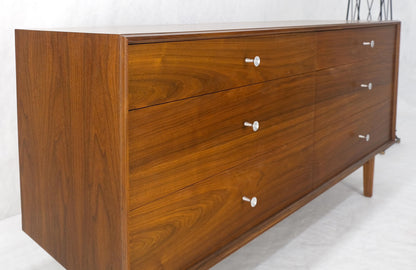 John Stuart Walnut Mid Century Modern 6 Drawer Long Dresser Thin Edge Style MINT