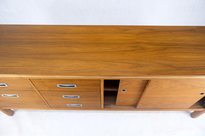 Drexel Walnut Mid Century Modern Long Credenza Sliding Doors 5 Drawer File MINT!