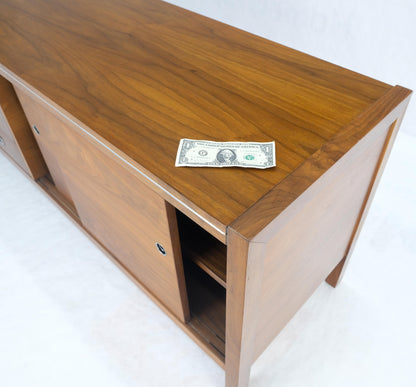 Drexel Walnut Mid Century Modern Long Credenza Sliding Doors 5 Drawer File MINT!