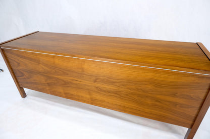 Drexel Walnut Mid Century Modern Long Credenza Sliding Doors 5 Drawer File MINT!