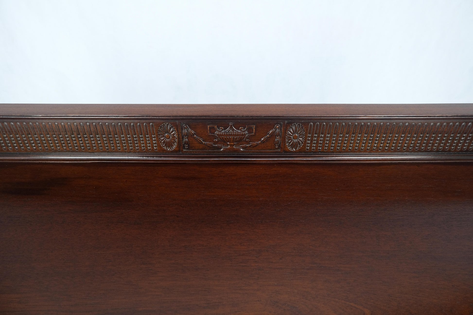 EstablishedLines Fine Bench Made Carved Mahogany Serpentine Front  Dovetail Drawers Vanity Desk