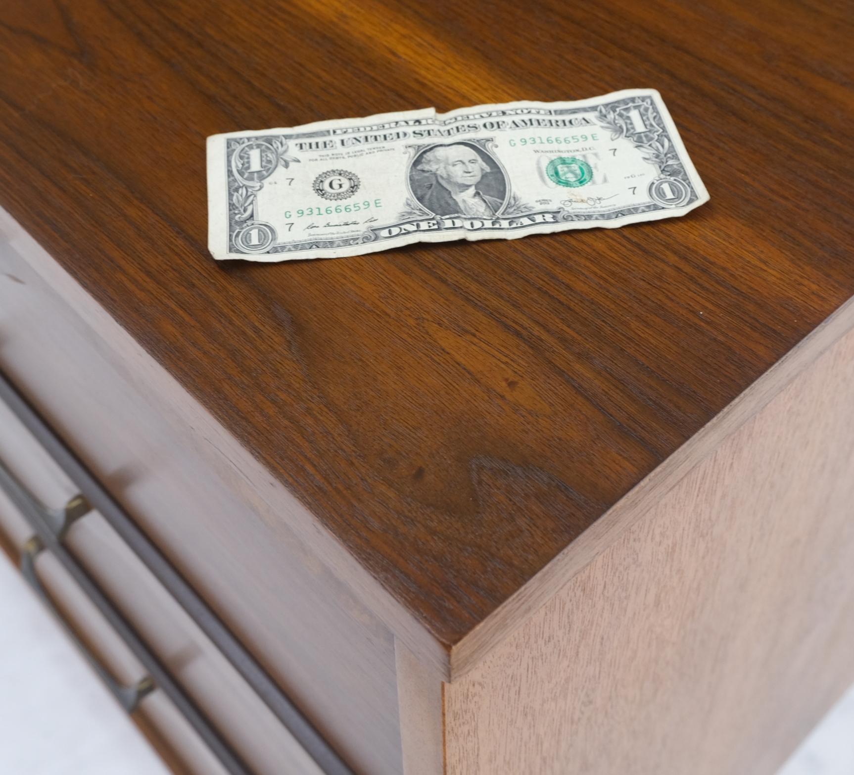 EstablishedLines Long Walnut 9 Drawers Two Doors Mid-Century Modern Dresser Credenza Burl Accents