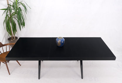 EstablishedLines Black Lacquer One Leaf X Base Gibbings Trestle Dining Table by Widdicomb Mint