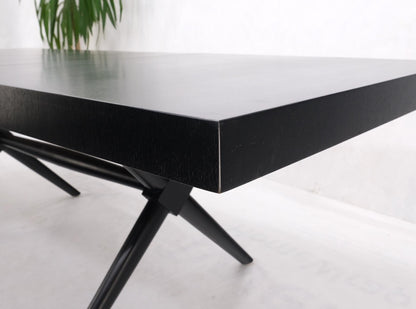 EstablishedLines Black Lacquer One Leaf X Base Gibbings Trestle Dining Table by Widdicomb Mint