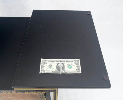 EstablishedLines Drexel Flip Top Serving Sideboard Bar on Wheels Chinoiserie Style Black Lacquer