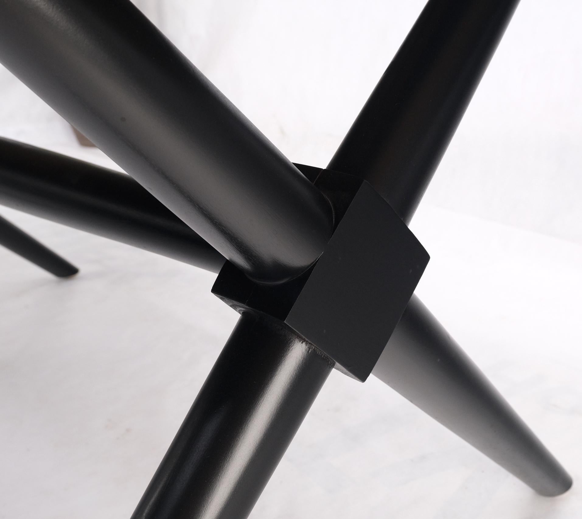 EstablishedLines Black Lacquer One Leaf X Base Gibbings Trestle Dining Table by Widdicomb Mint