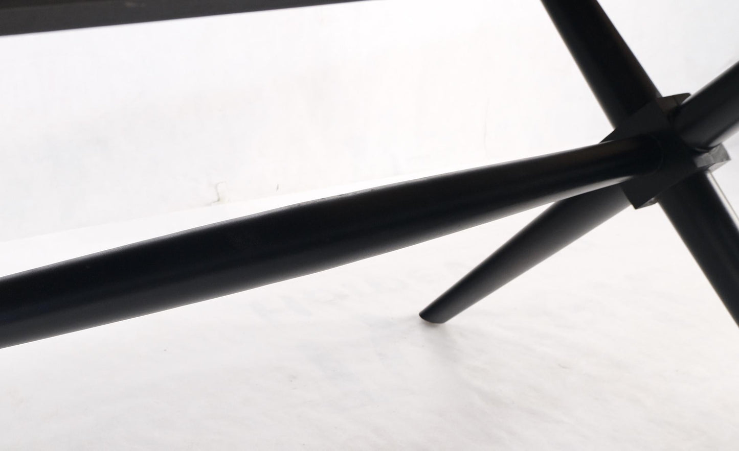 EstablishedLines Black Lacquer One Leaf X Base Gibbings Trestle Dining Table by Widdicomb Mint