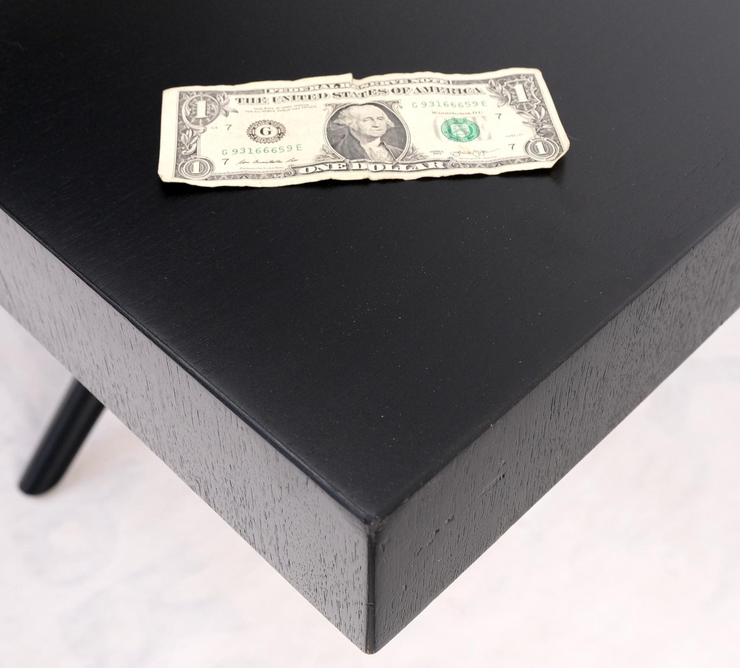 EstablishedLines Black Lacquer One Leaf X Base Gibbings Trestle Dining Table by Widdicomb Mint