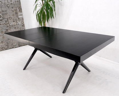 EstablishedLines Black Lacquer One Leaf X Base Gibbings Trestle Dining Table by Widdicomb Mint