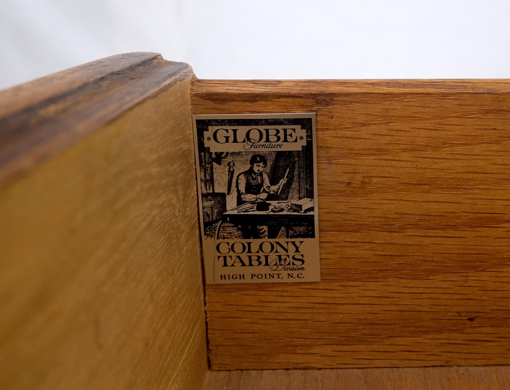 EstablishedLines Small Black Leather Top One Drawer Cabriole Carved Leg Chestnut Desk Console