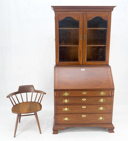 EstablishedLines Henkel-Harris 2 Part Solid Wild Black Cherry Secretary Drop Front Desk Bookcase