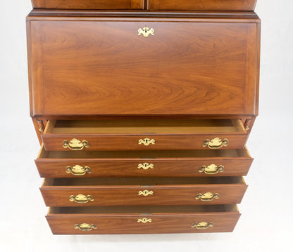 EstablishedLines Henkel-Harris 2 Part Solid Wild Black Cherry Secretary Drop Front Desk Bookcase