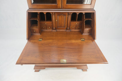 EstablishedLines Henkel-Harris 2 Part Solid Wild Black Cherry Secretary Drop Front Desk Bookcase