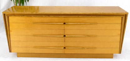 EstablishedLines Lacquered Blond Birch 6 Drawer Swedish Mid-Century Modern Dresser Credenza Mint