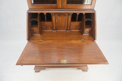 EstablishedLines Henkel-Harris 2 Part Solid Wild Black Cherry Secretary Drop Front Desk Bookcase