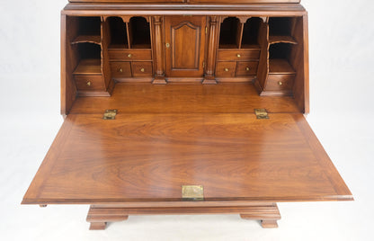EstablishedLines Henkel-Harris 2 Part Solid Wild Black Cherry Secretary Drop Front Desk Bookcase