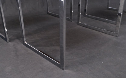 EstablishedLines Rosewood Tops Chrome Base Mid Century Modern Set of 3 Nesting Side End Tables