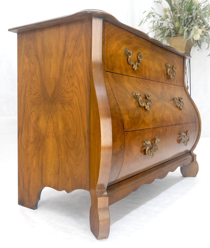 EstablishedLines Baker Book Matched Bombay Style Heavy Brass Drop Pulls 3 Drawer Dresser Console