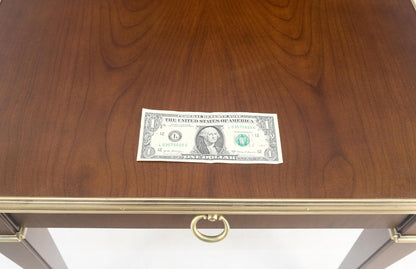 EstablishedLines Baker Walnut & Brass Ring Drop Pull One Drawer Tapered Leg Side End Table MINT!