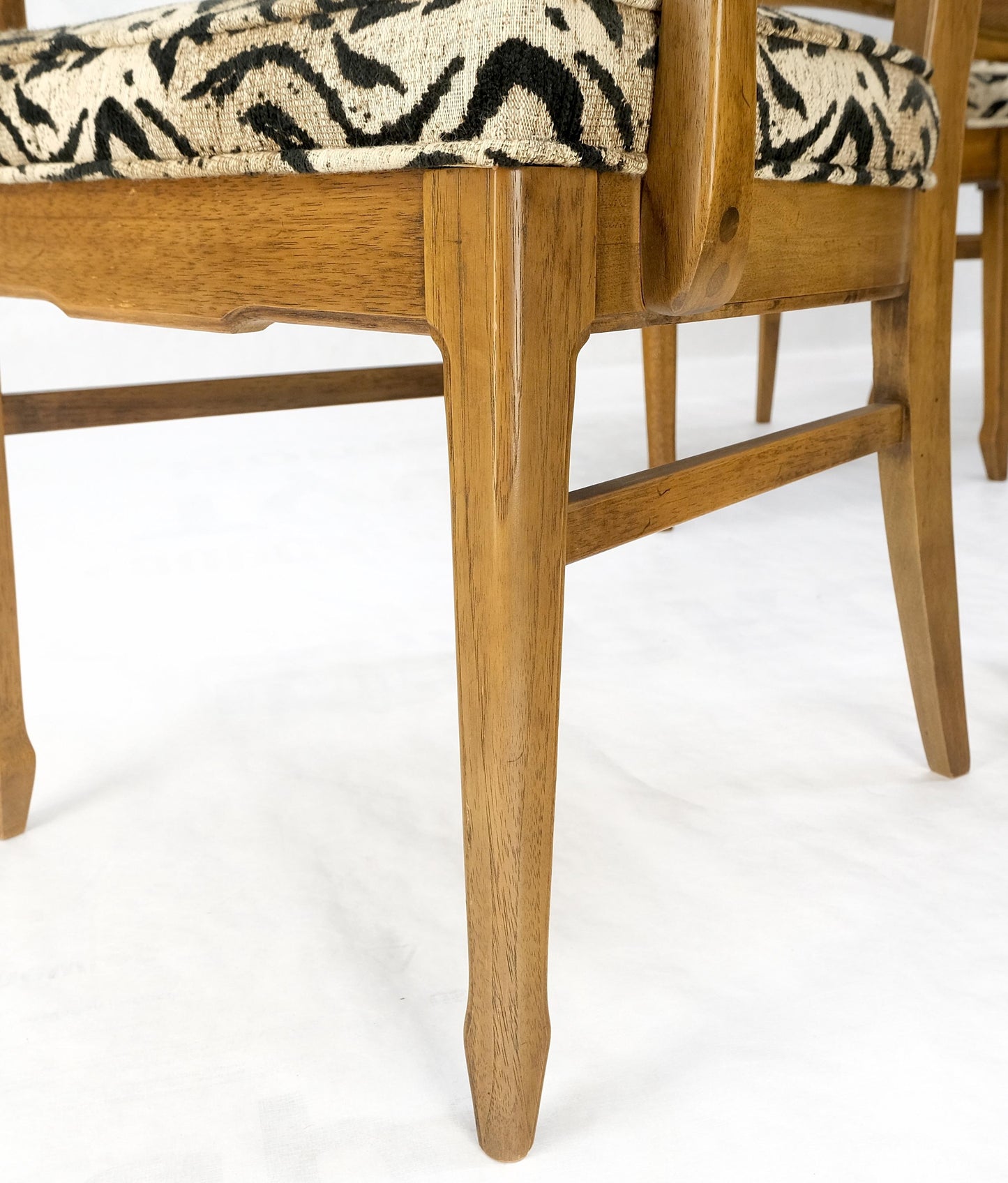 Set of 6 Cane Tall Back Pecan Mid-Century Modern Chairs Mint