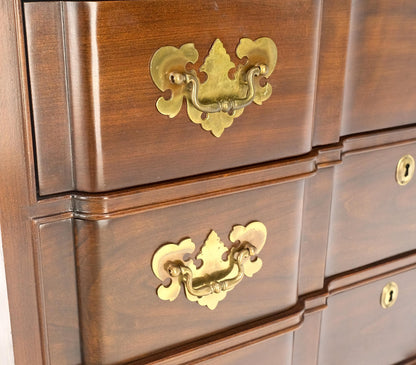 Block Front Carved Scallops Brass Drop Pulls 4 Drawers Bachelor Chest MINT!