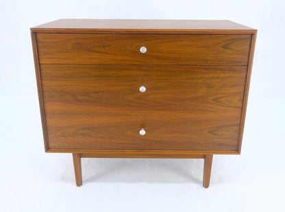 Jonn Stuart Mid Century Modern 3 Drawer Aluminum Pulls Bachelor Chest Dresser