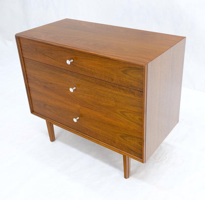 Jonn Stuart Mid Century Modern 3 Drawer Aluminum Pulls Bachelor Chest Dresser