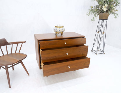 Jonn Stuart Mid Century Modern 3 Drawer Aluminum Pulls Bachelor Chest Dresser