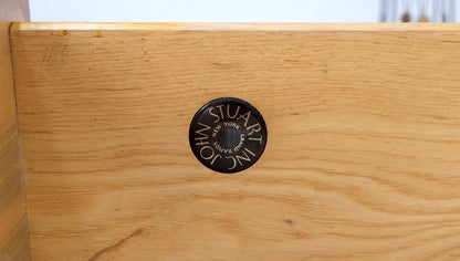 EstablishedLines Jonn Stuart Mid Century Modern 3 Drawer Aluminum Pulls Bachelor Chest Dresser