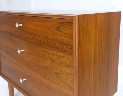 Jonn Stuart Mid Century Modern 3 Drawer Aluminum Pulls Bachelor Chest Dresser