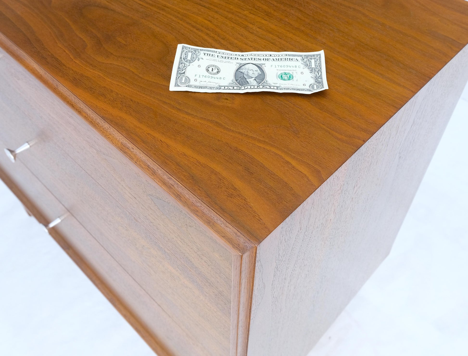EstablishedLines Jonn Stuart Mid Century Modern 3 Drawer Aluminum Pulls Bachelor Chest Dresser