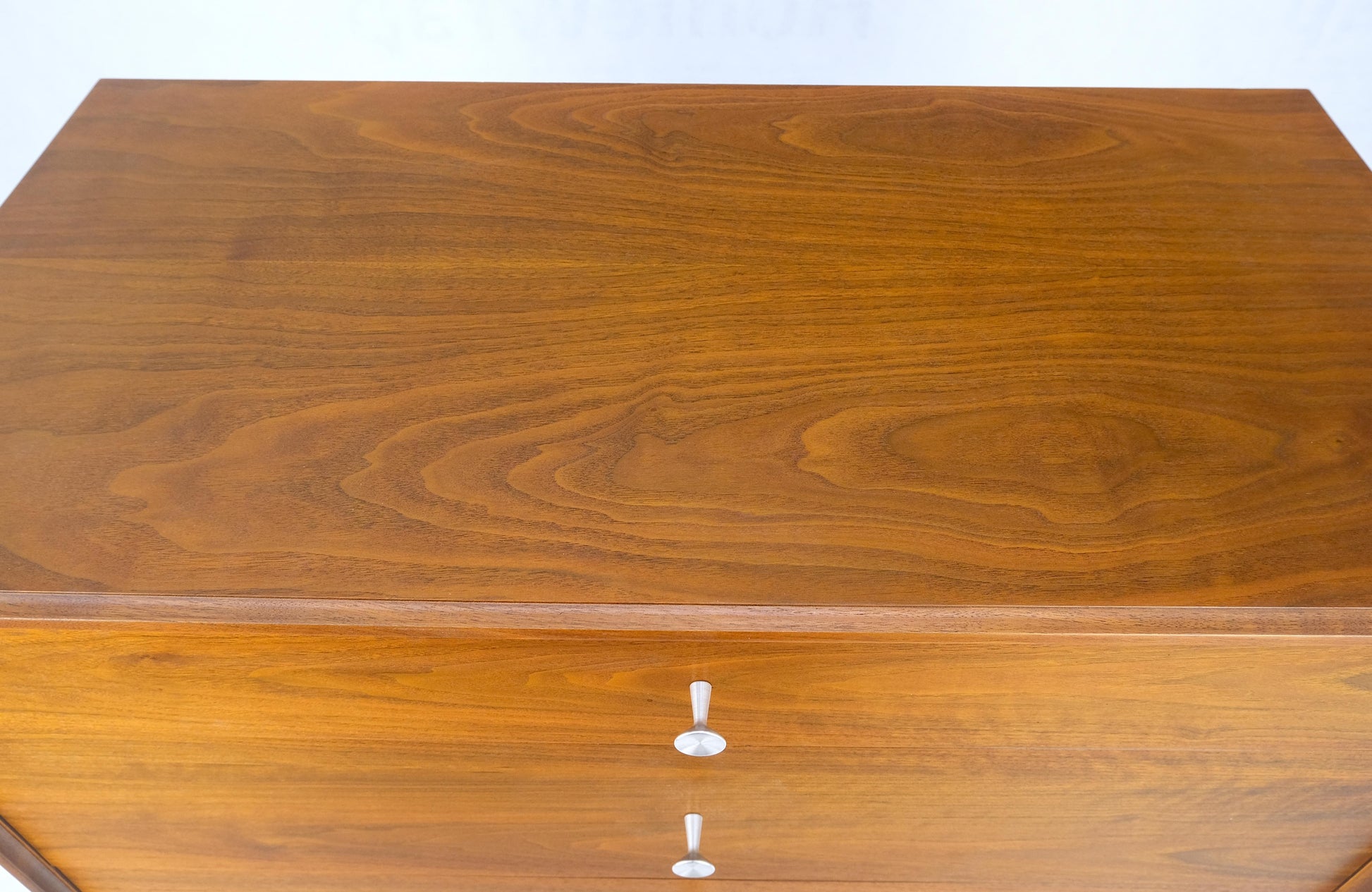 EstablishedLines Jonn Stuart Mid Century Modern 3 Drawer Aluminum Pulls Bachelor Chest Dresser