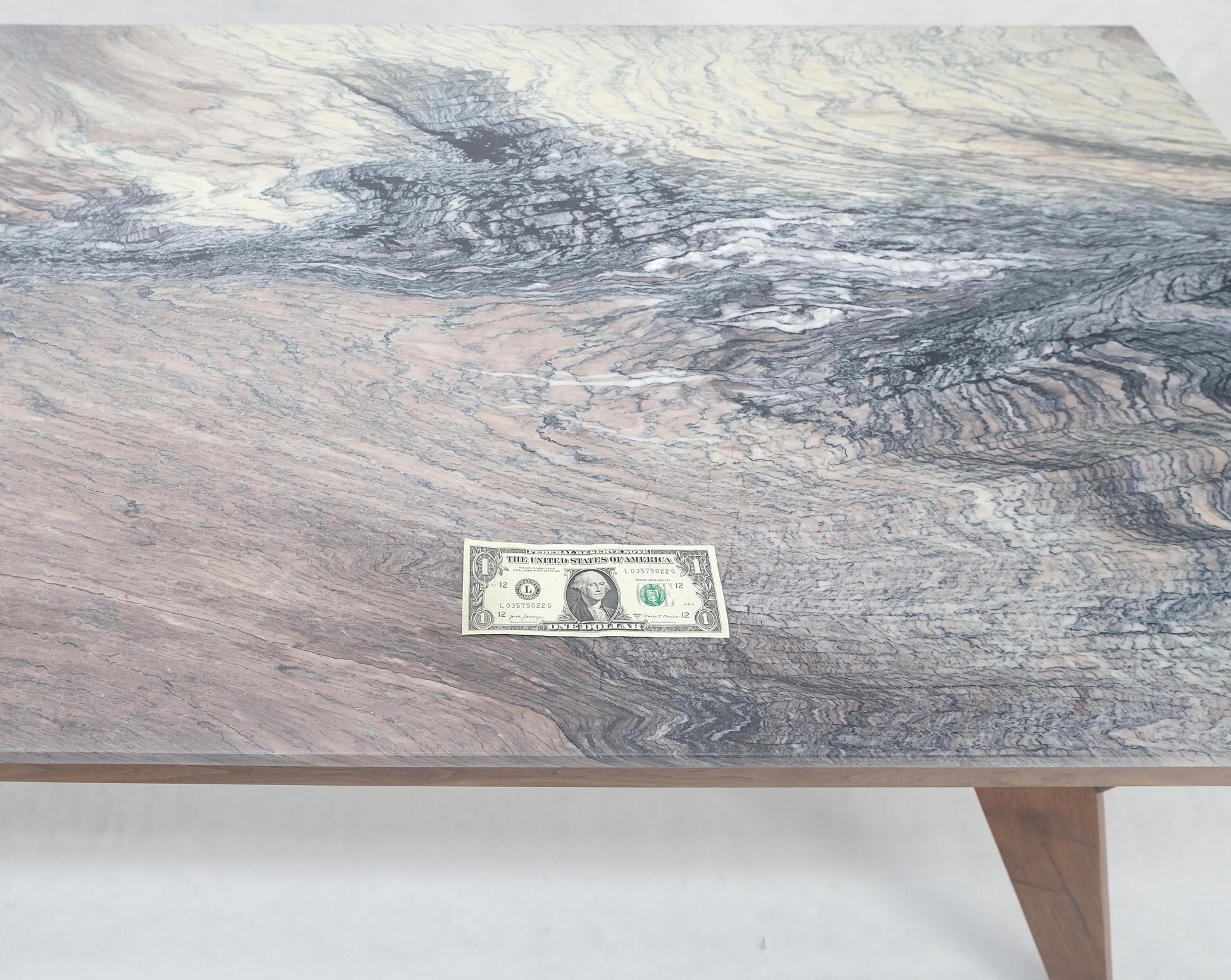 EstablishedLines Solid Oiled Walnut Frame 3/4" Thick 32x67 Marble Top Dining Conference Table