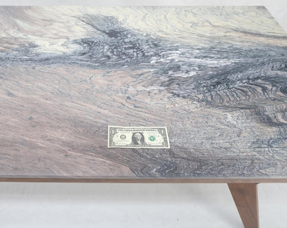 EstablishedLines Solid Oiled Walnut Frame 3/4" Thick 32x67 Marble Top Dining Conference Table