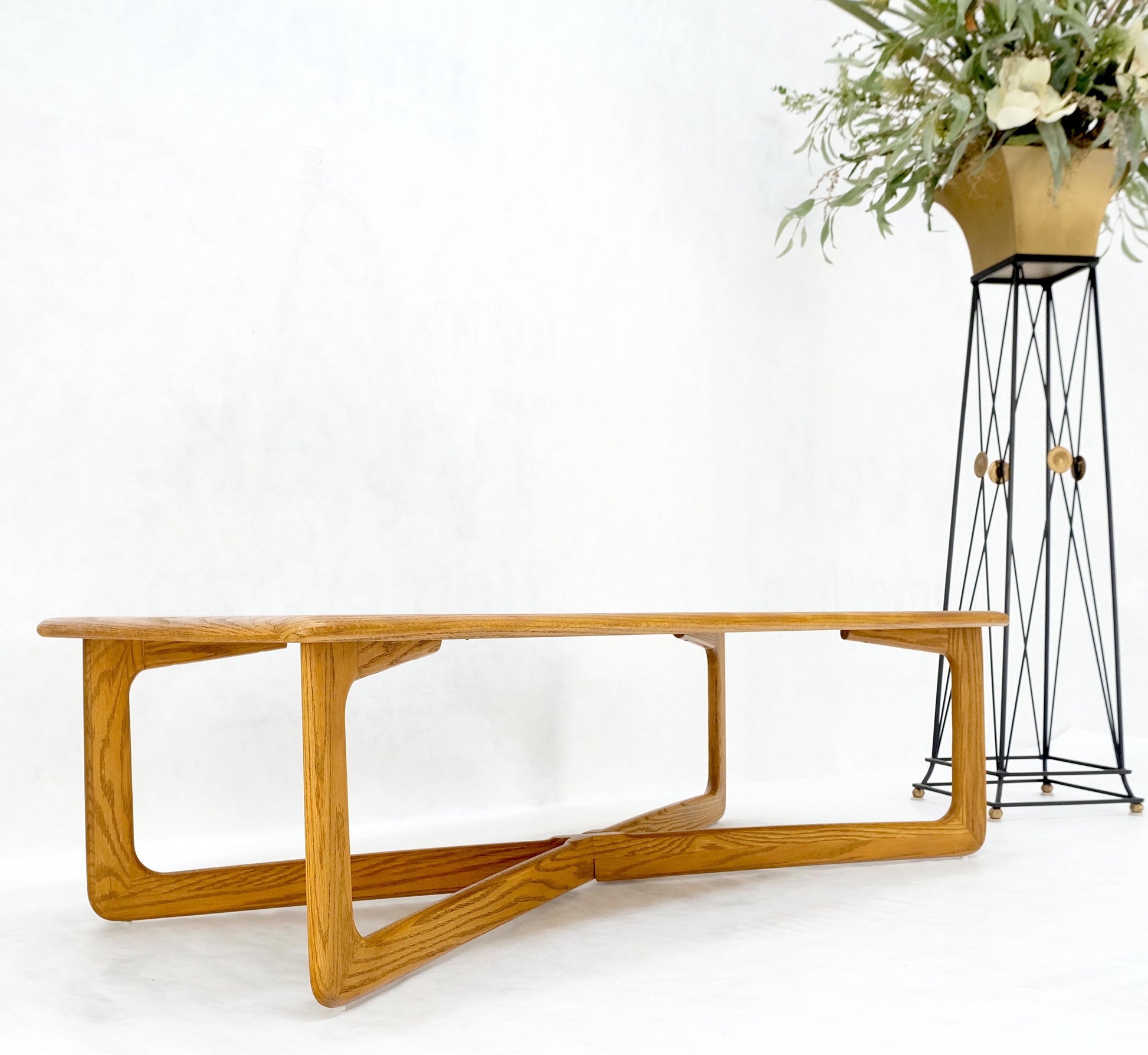 EstablishedLines Restored x Base Rectangle Chestnut Coffee Table by Lane Mid-Century Modern Mint!