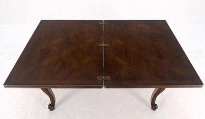 EstablishedLines Flip Top Folding Double Parquet Top Chestnut Coffee Cocktail Table Carved Legs