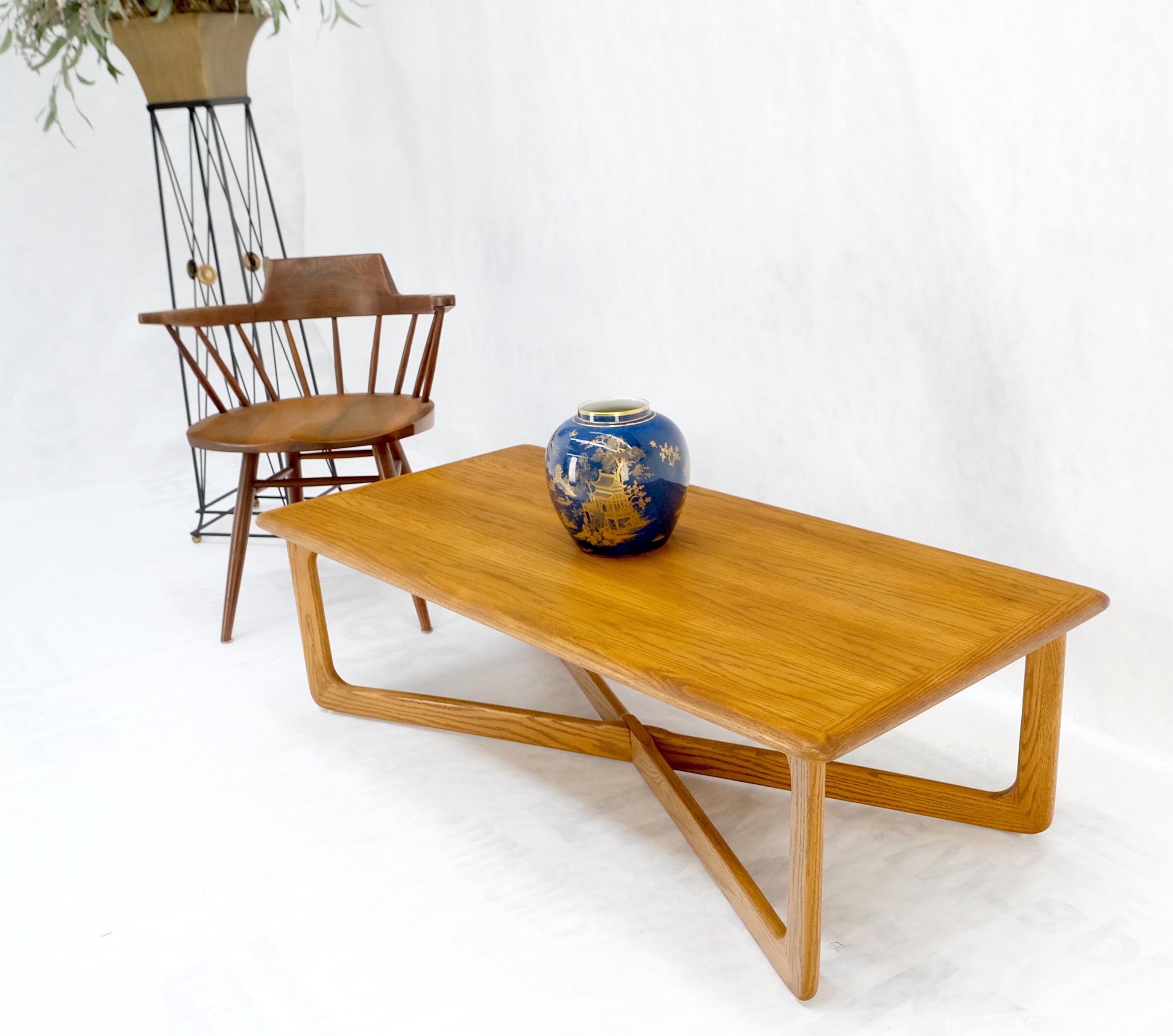 EstablishedLines Restored x Base Rectangle Chestnut Coffee Table by Lane Mid-Century Modern Mint!
