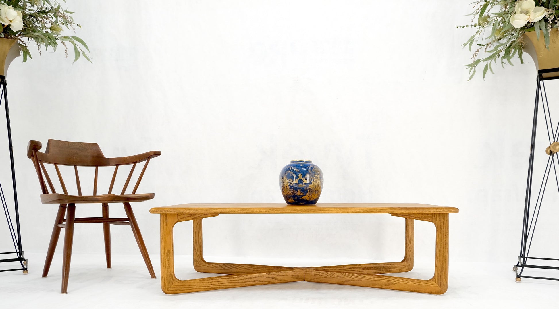 EstablishedLines Restored x Base Rectangle Chestnut Coffee Table by Lane Mid-Century Modern Mint!
