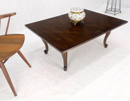 EstablishedLines Flip Top Folding Double Parquet Top Chestnut Coffee Cocktail Table Carved Legs