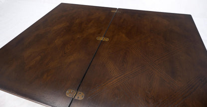 EstablishedLines Flip Top Folding Double Parquet Top Chestnut Coffee Cocktail Table Carved Legs