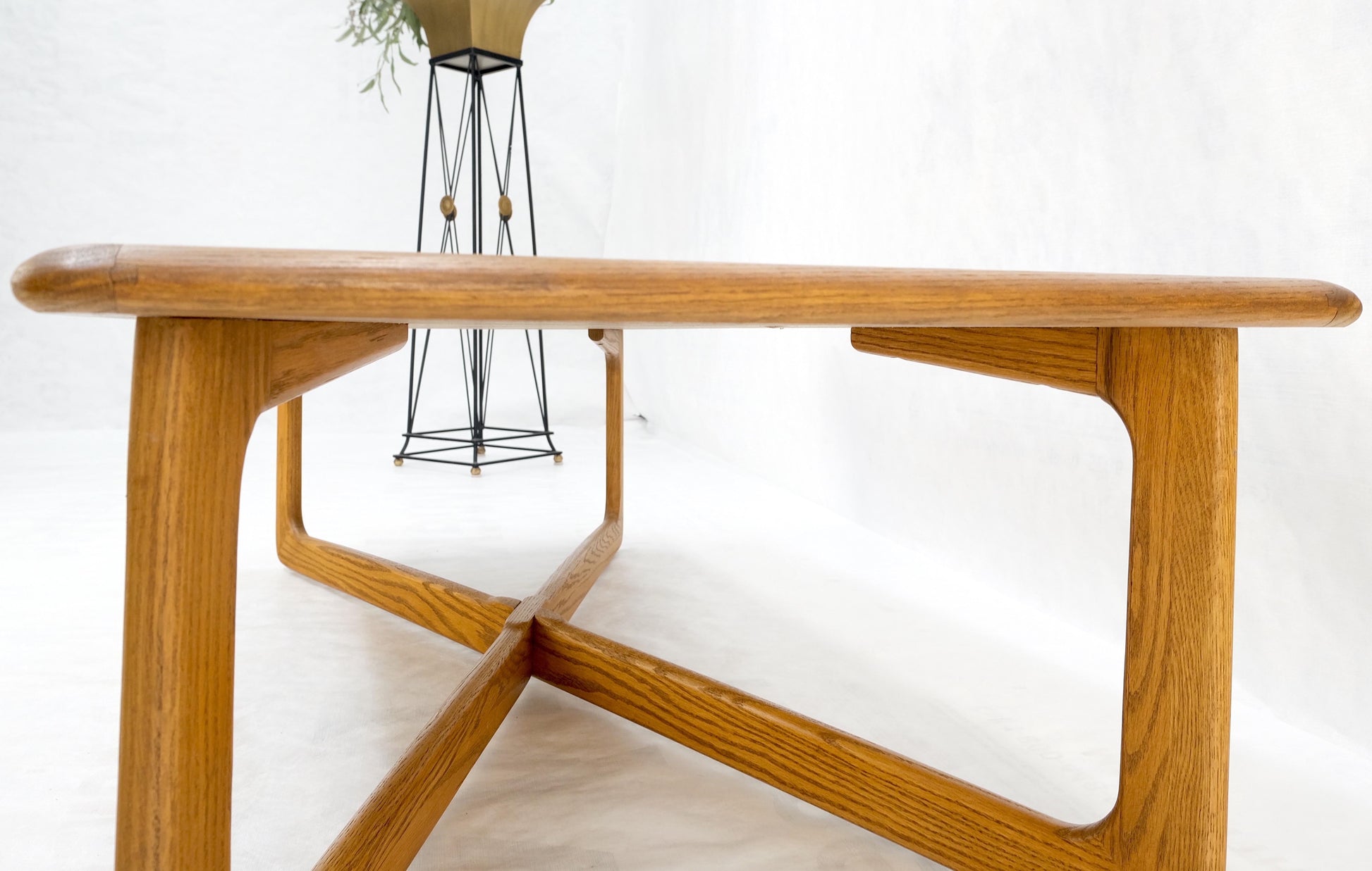 EstablishedLines Restored x Base Rectangle Chestnut Coffee Table by Lane Mid-Century Modern Mint!