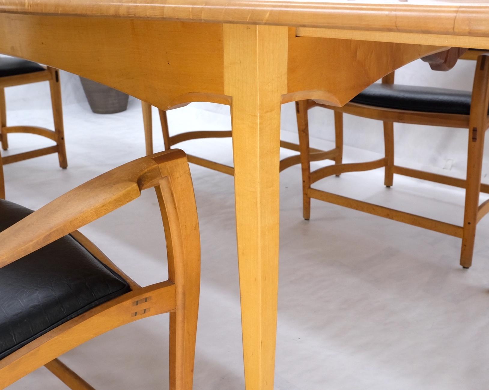 EstablishedLines Solid Curly Maple Table 6 Chairs Bench Hand Made Jointly Studio Dining Set Mint!