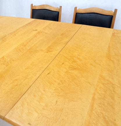 EstablishedLines Solid Curly Maple Table 6 Chairs Bench Hand Made Jointly Studio Dining Set Mint!