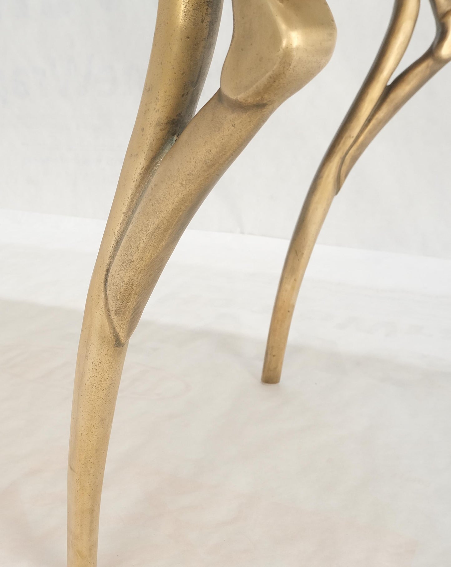 EstablishedLines Steam Punk Heavy Solid Bronze Leg Forged Steel Beveled Edge Top Dining Table