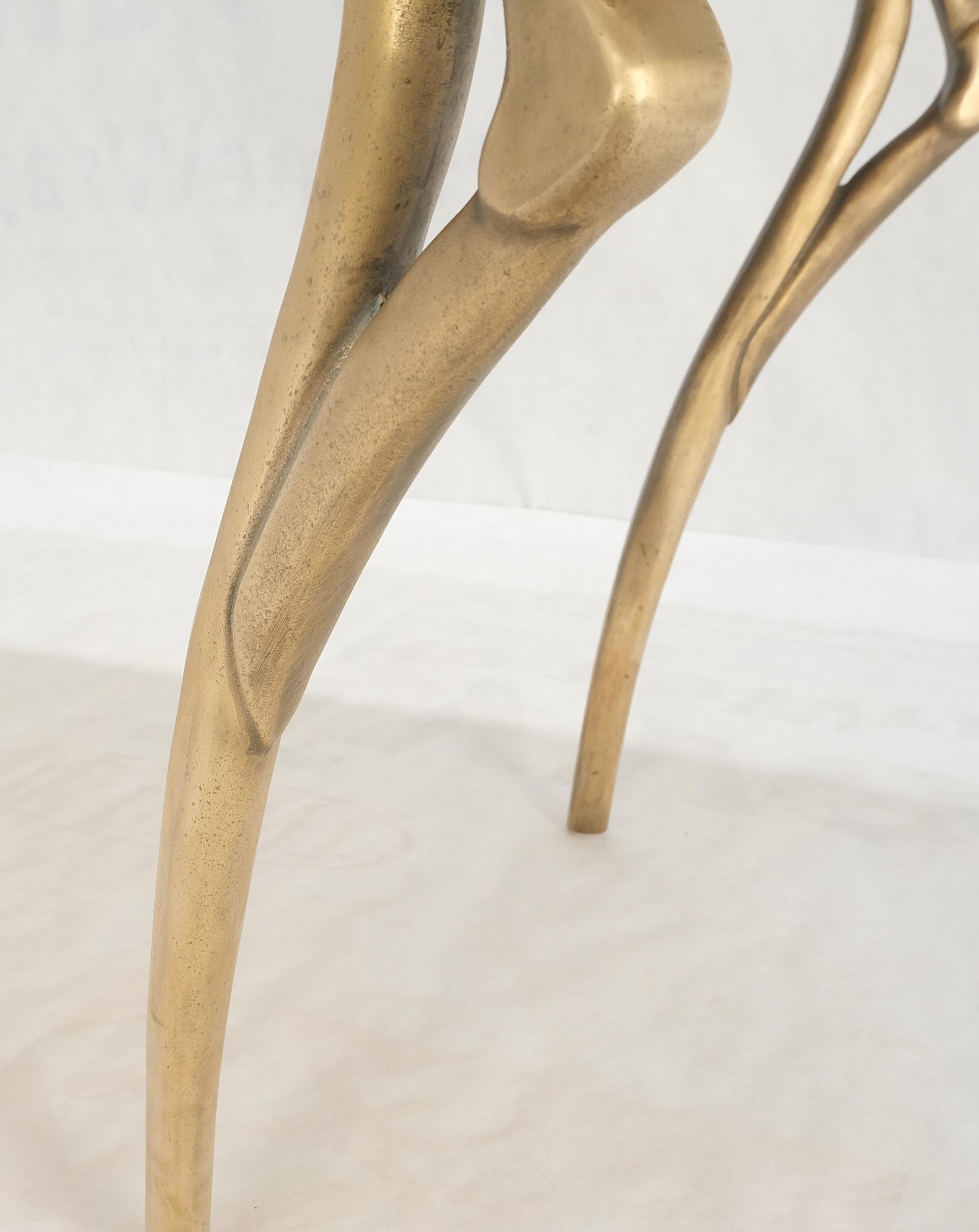 EstablishedLines Steam Punk Heavy Solid Bronze Leg Forged Steel Beveled Edge Top Dining Table