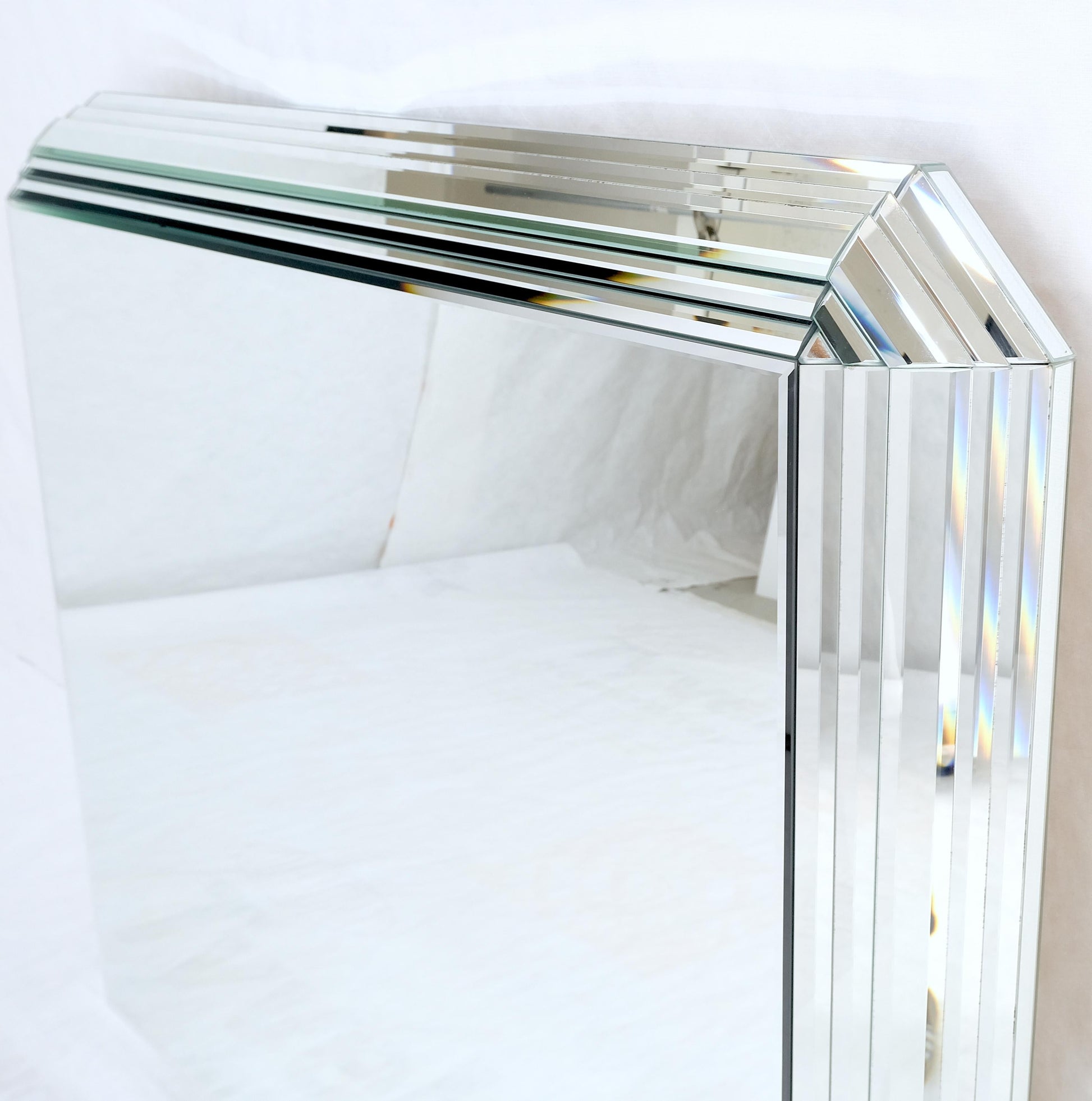 EstablishedLines Large 3D 6" Deep Mirror Frame 48x54 Wide Rectangle Square Wall Mirror MINT
