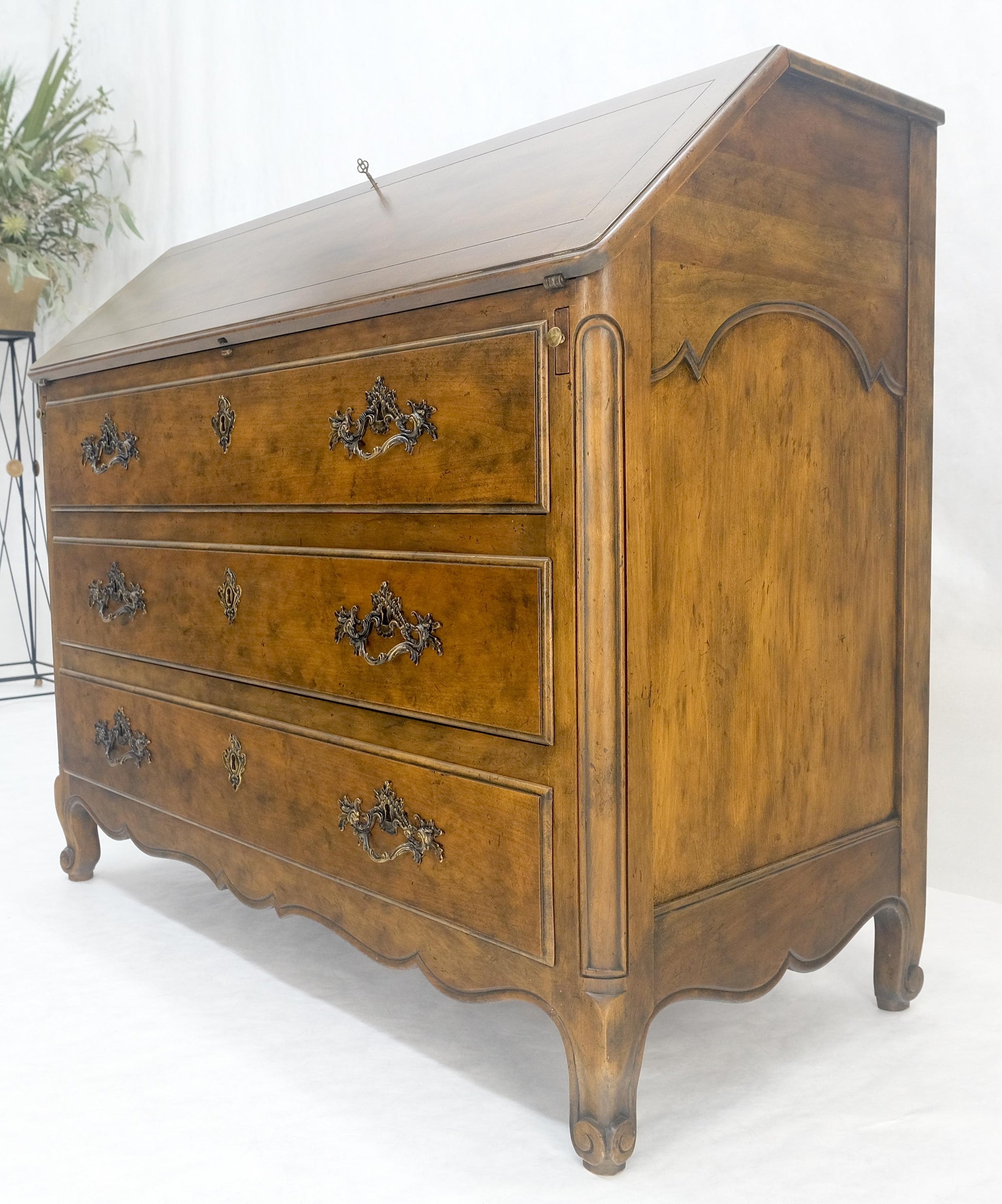 EstablishedLines Baker Slant Drop Front Secretary Desk 3 Drawers Chest MINT