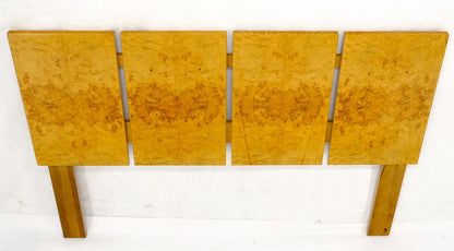 EstablishedLines Style of Milo Baughman Book Matched Burl Wood Queen or Full Size Headboard Bed